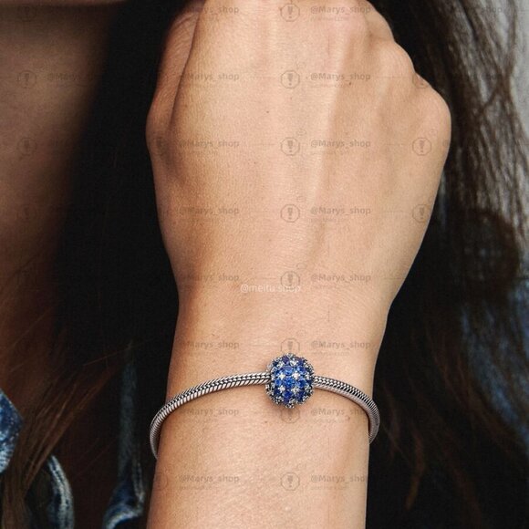 Pandora Sparkling Pavé Round Blue Charm|Pendant - Picture 2 of 2